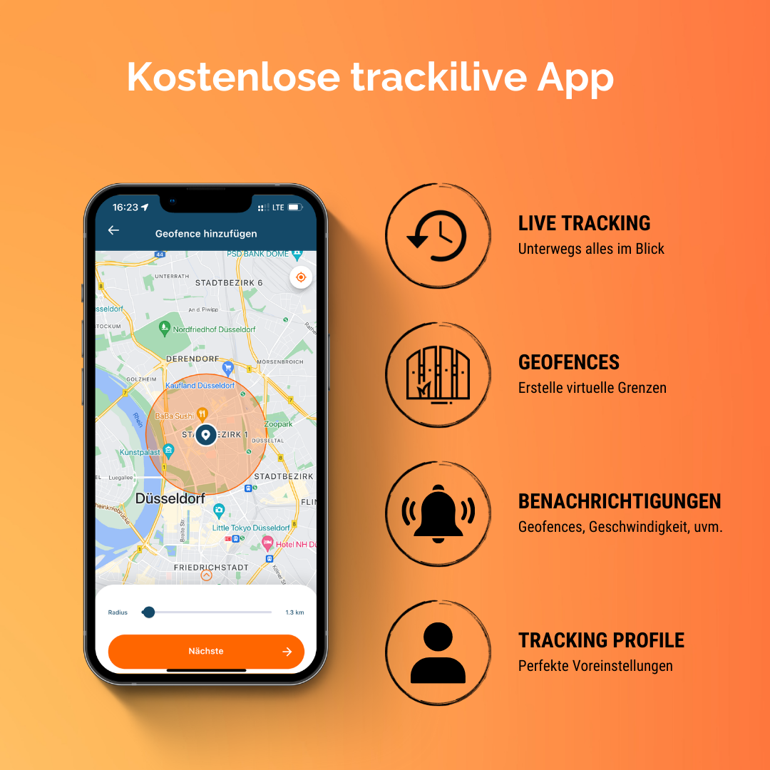 trackilive TL-5 GPS Tracker Personen kostenlose App